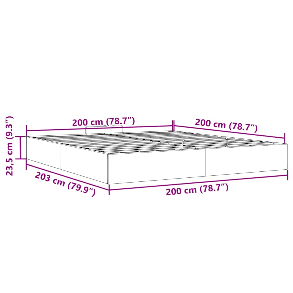 Ottoman bedframe zonder matras 200x200 cm fluweel roze