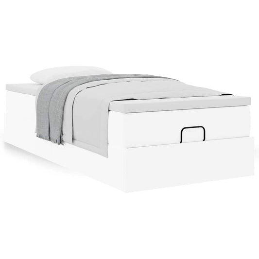 Ottoman bed met matras 80x200 cm kunstleer wit