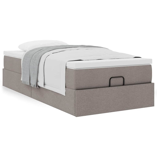 Ottoman bed met matras 90x190cm stof taupe