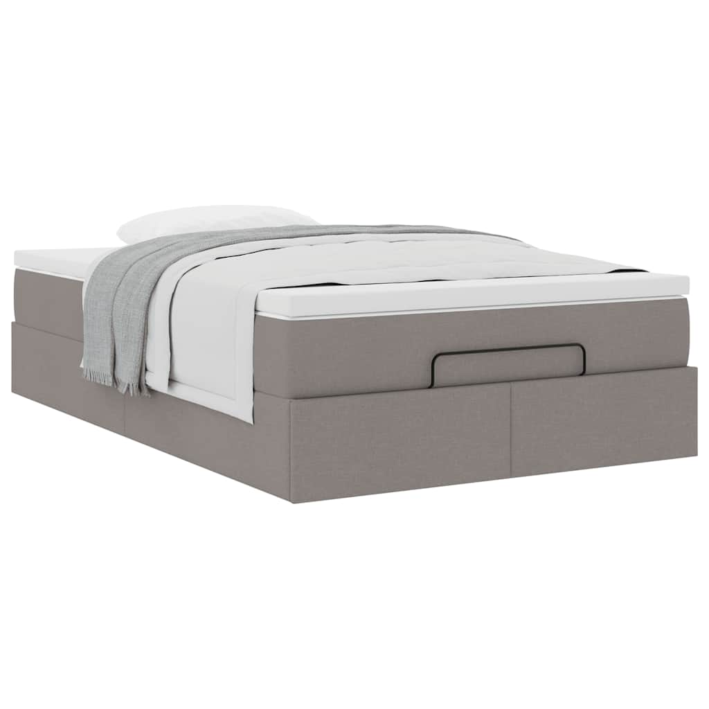 Ottoman bed met matras 120x190 cm stof taupe