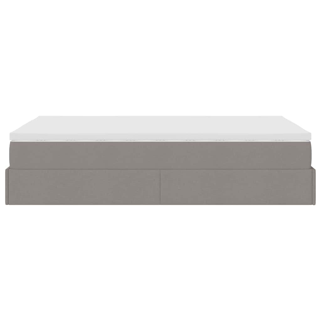 Ottoman bed met matras 120x190 cm stof taupe