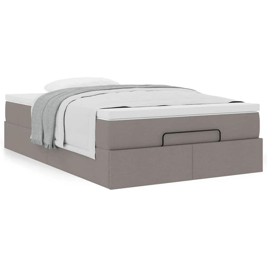 Ottoman bed met matras 120x190 cm stof taupe