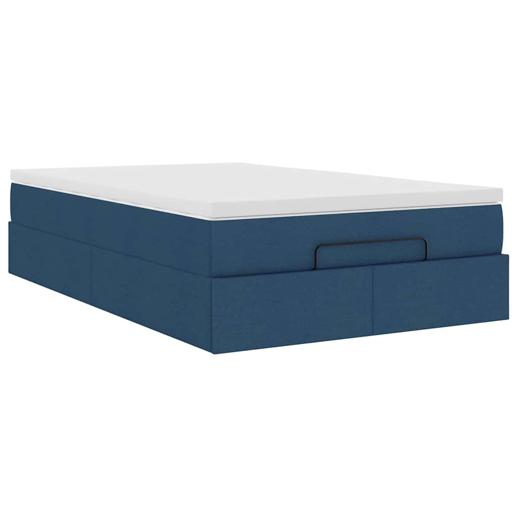 Ottoman bed met matras 120x190 cm stof blauw