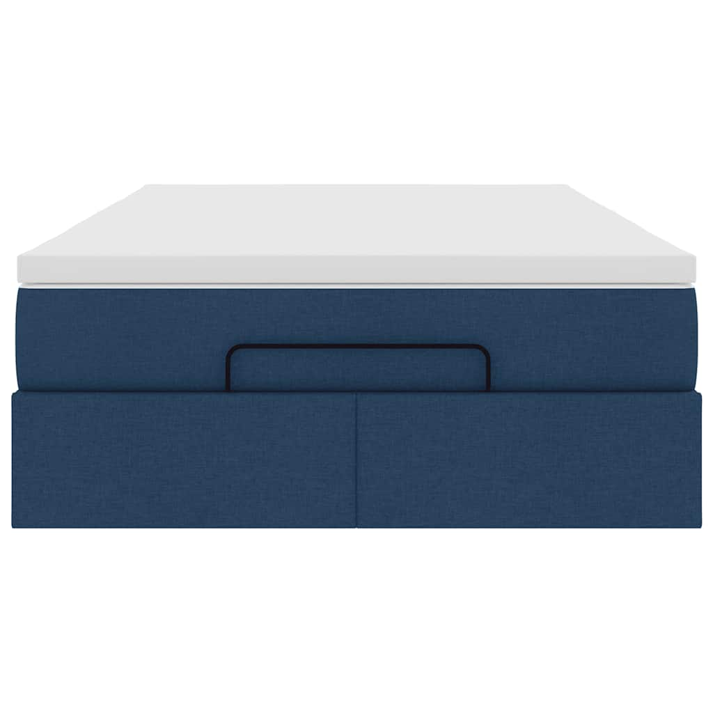 Ottoman bed met matras 120x190 cm stof blauw