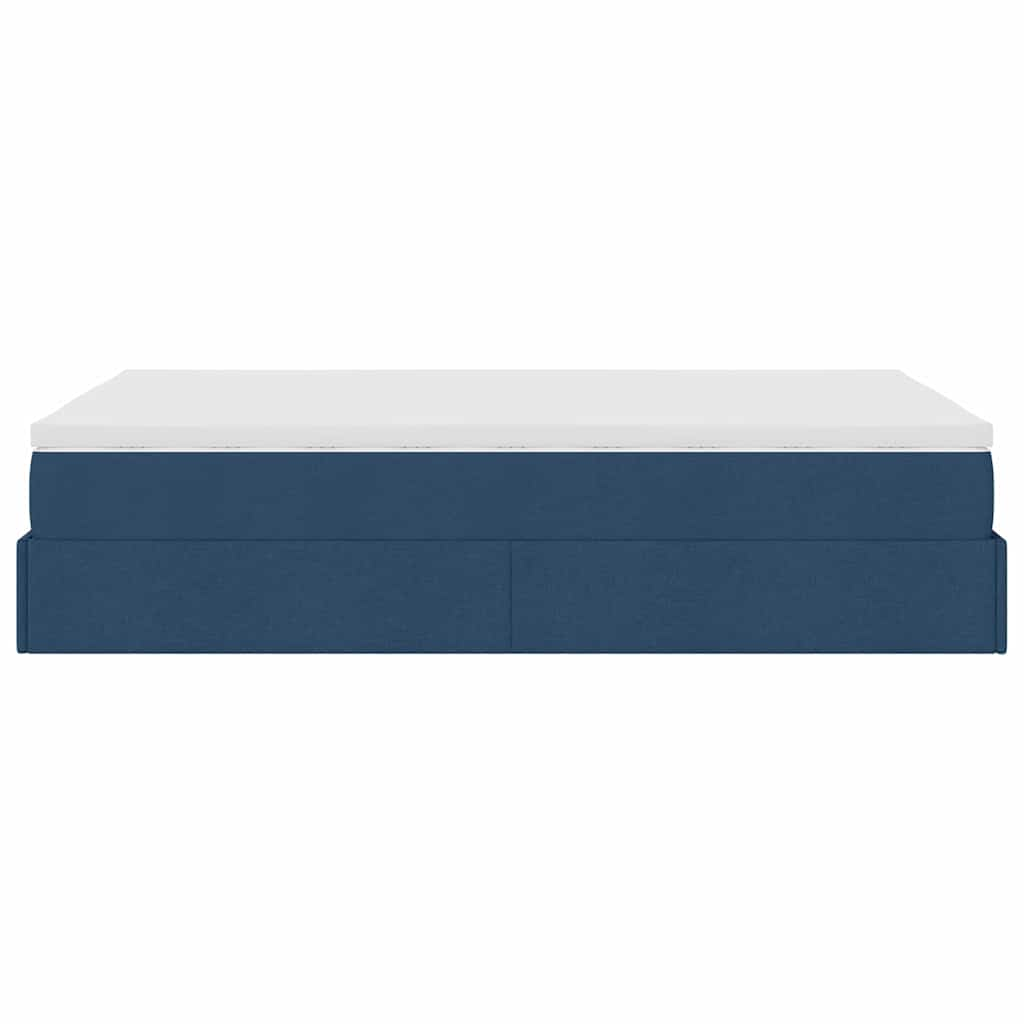 Ottoman bed met matras 120x190 cm stof blauw