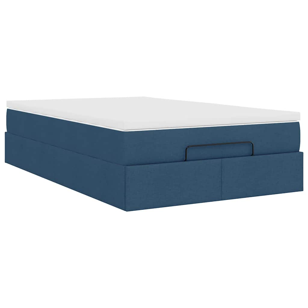 Ottoman bed met matras 120x190 cm stof blauw