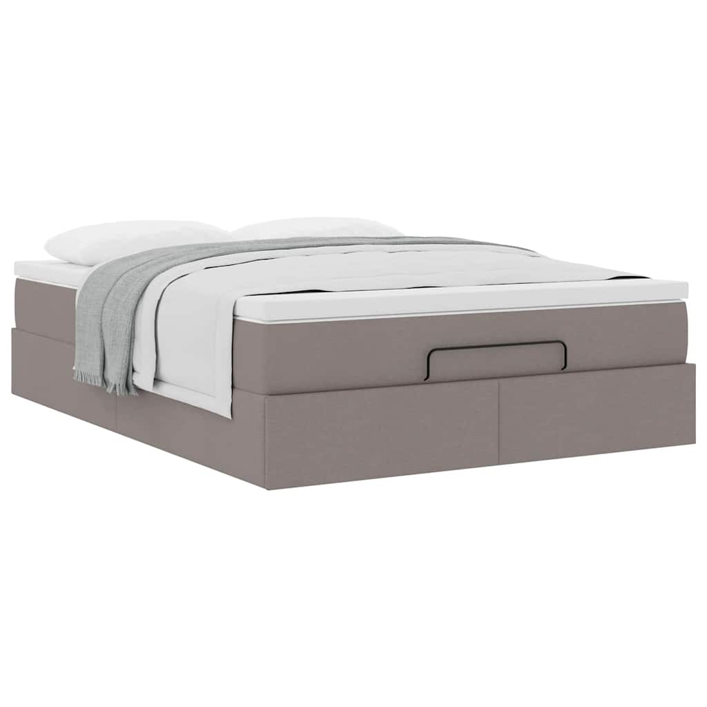 Ottoman bed met matras 140x200cm stof taupe