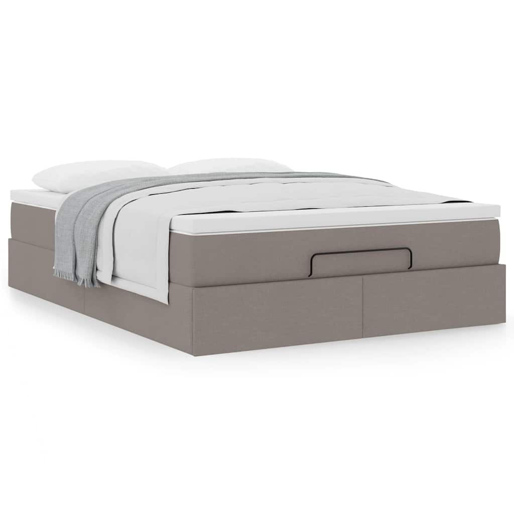 Ottoman bed met matras 140x200cm stof taupe