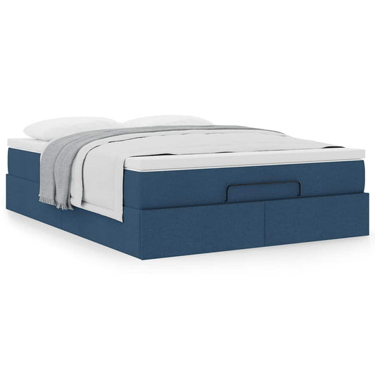 Ottoman bed met matras 140x200cm stof blauw