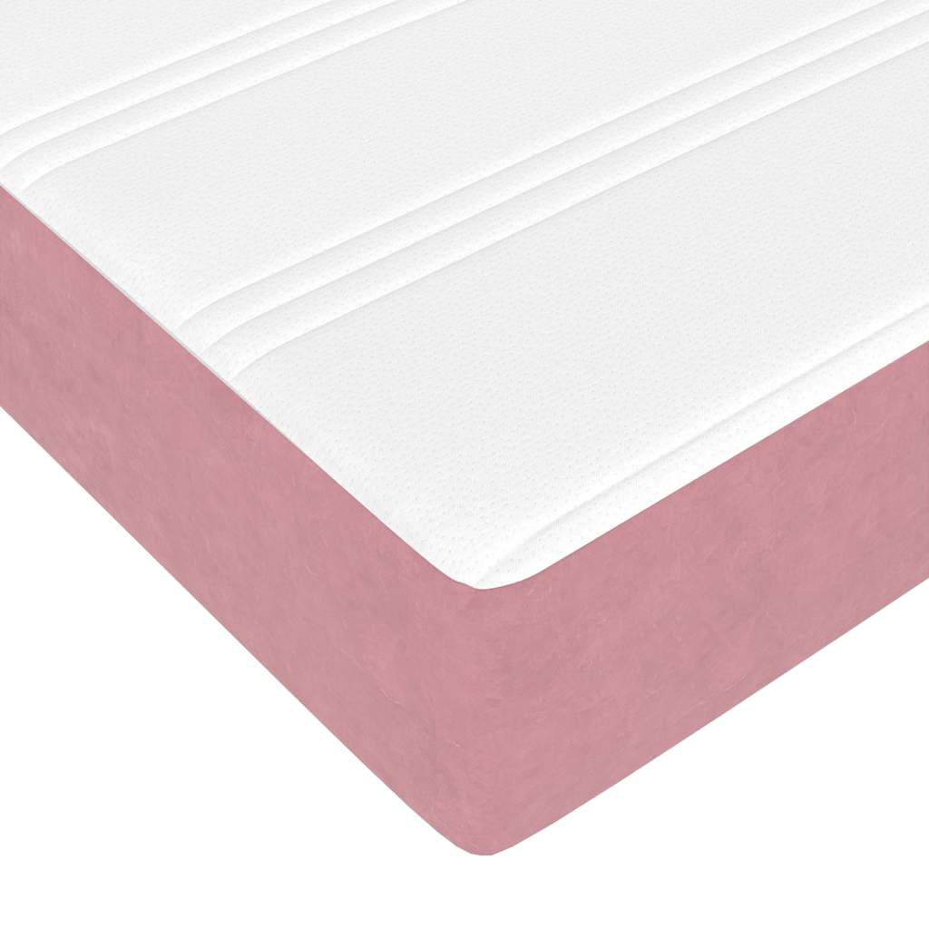 Ottoman bed met matras 80x200cm fluweel roze