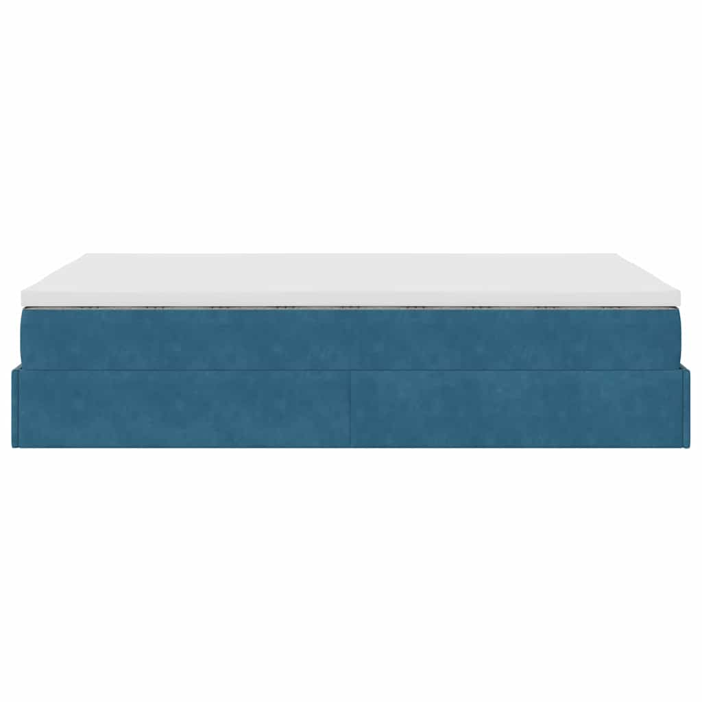 Ottoman bed met matras 120x190 cm fluweel donkerblauw