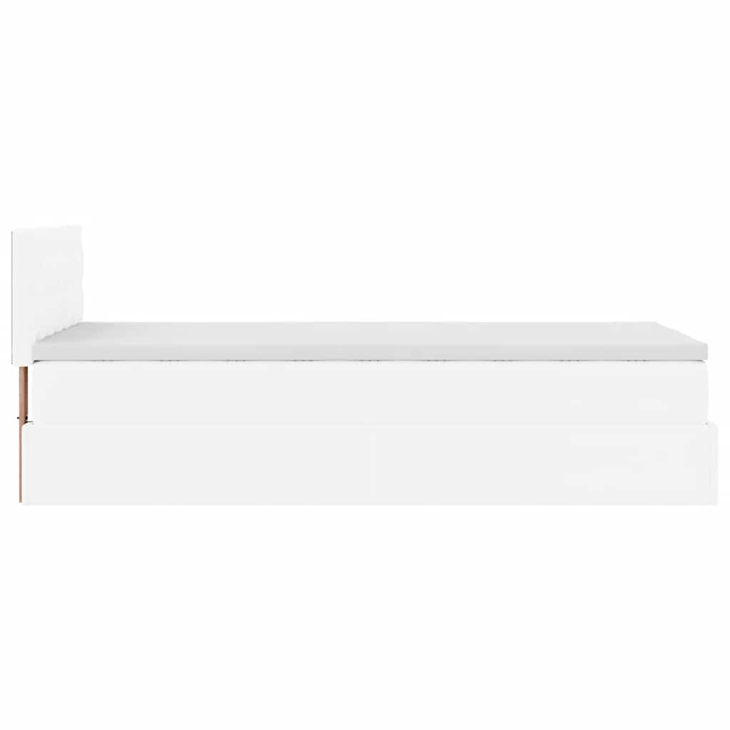 Ottomaanse bed met matras 80x200cm kunstleer wit