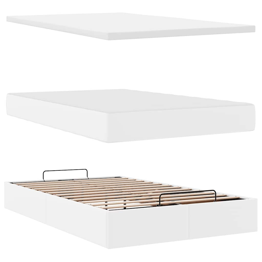 Ottoman bed met matras 120x190 cm kunstleer wit