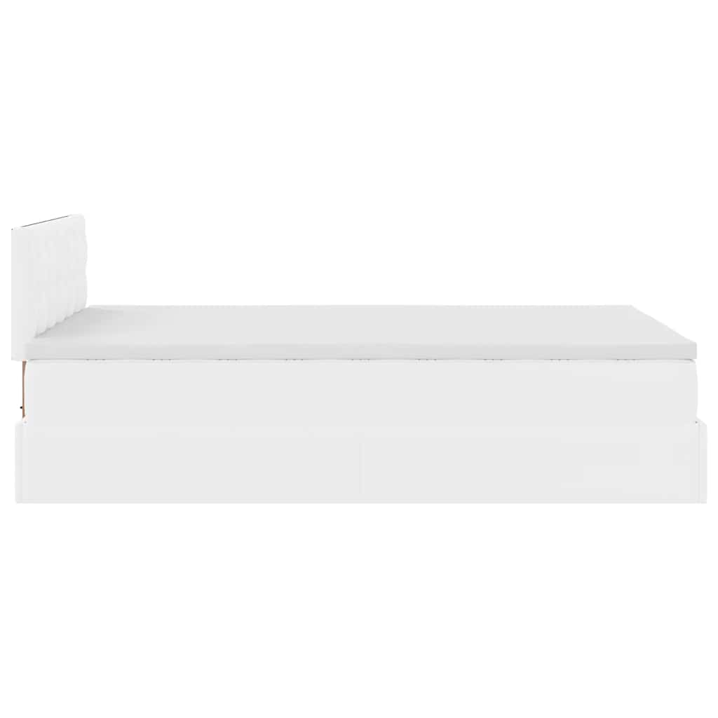 Ottoman bed met matras 120x190 cm kunstleer wit