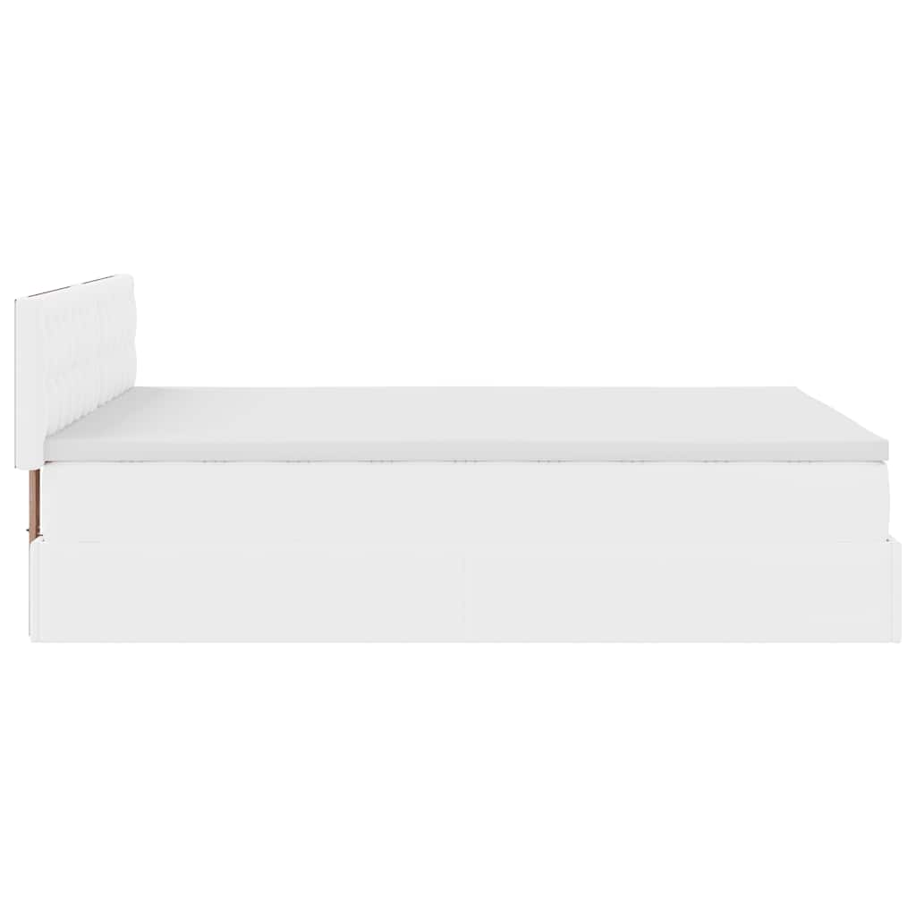 Ottoman bed met matras 140x200cm kunstleer wit