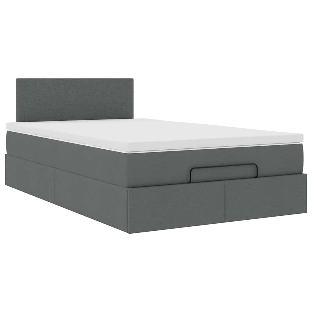 Ottoman bed met matras 120x190 cm stof donkergrijs