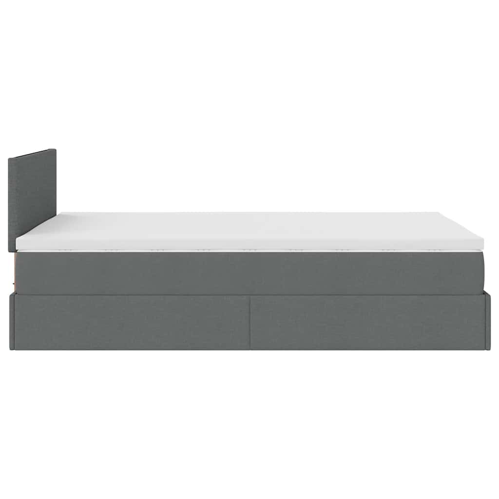 Ottoman bed met matras 120x190 cm stof donkergrijs