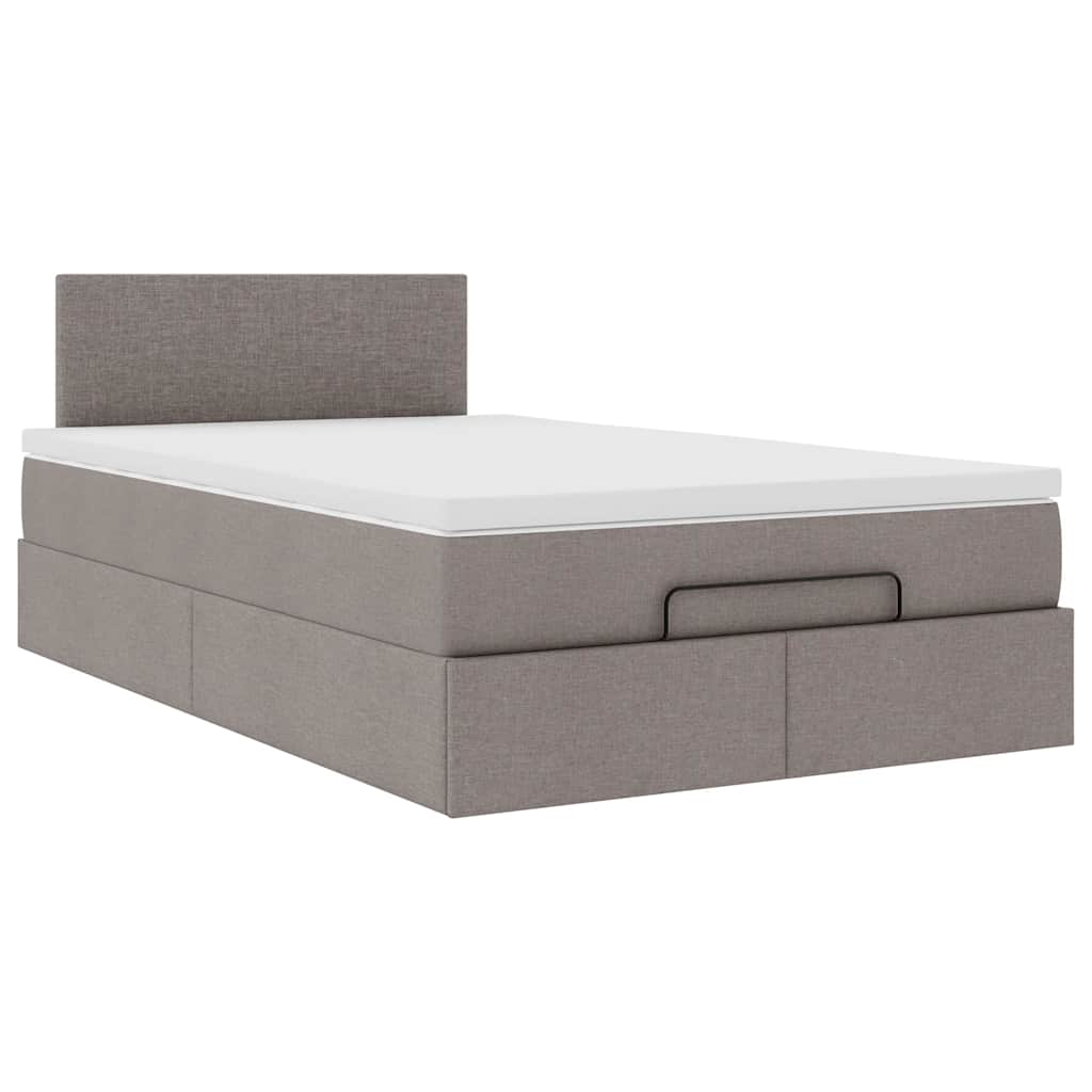 Ottoman bed met matras 120x190 cm stof taupe