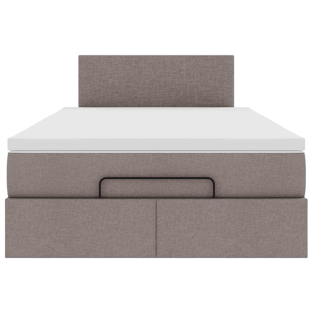 Ottoman bed met matras 120x190 cm stof taupe