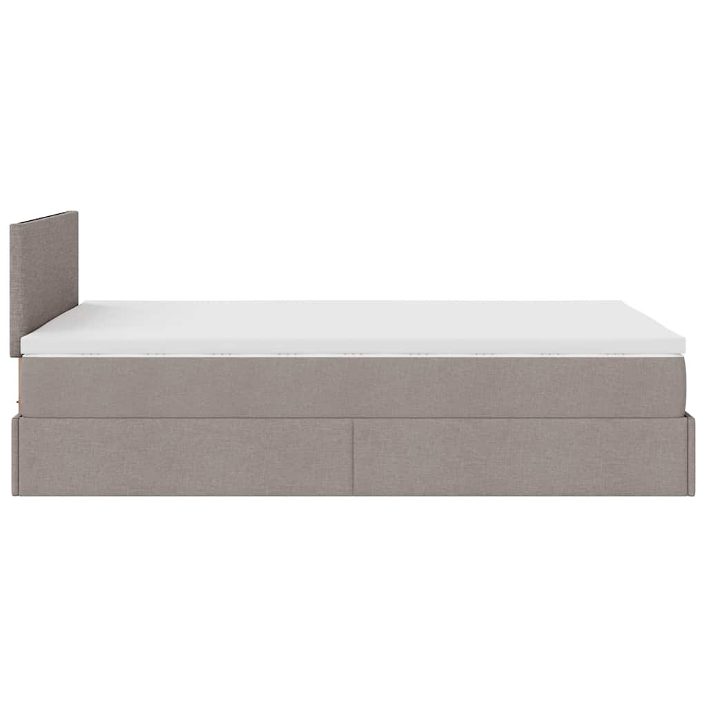 Ottoman bed met matras 120x190 cm stof taupe