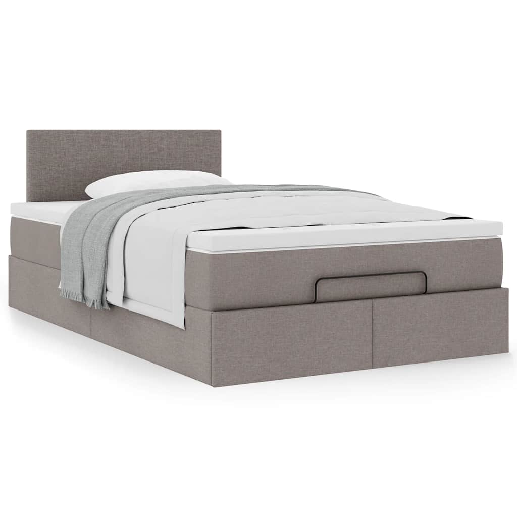 Ottoman bed met matras 120x190 cm stof taupe