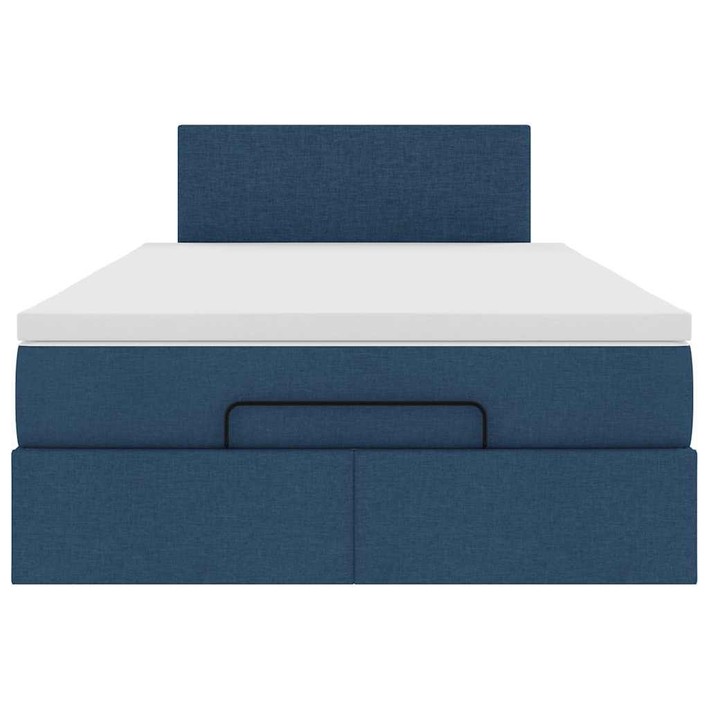 Ottoman bed met matras 120x190 cm stof blauw