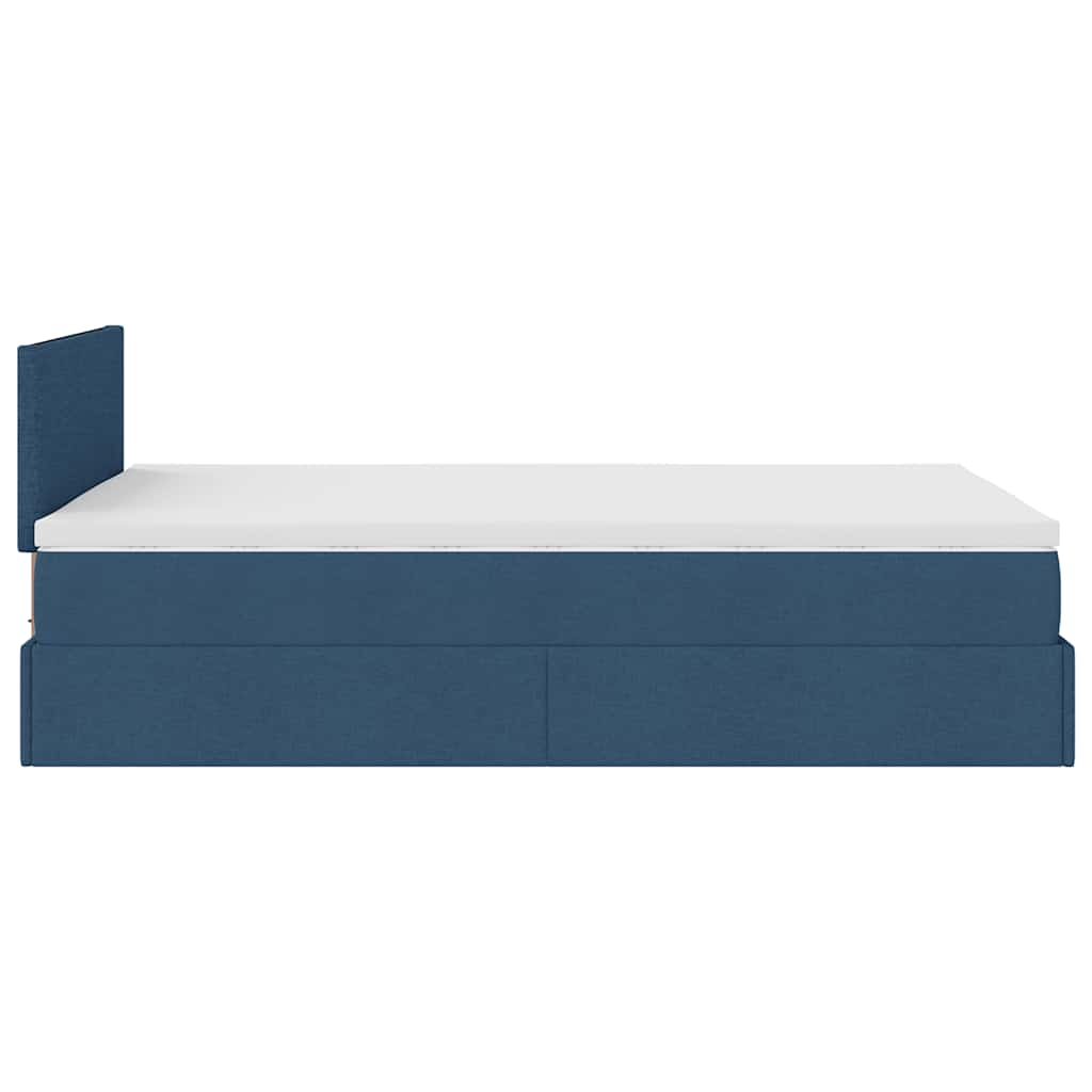 Ottoman bed met matras 120x190 cm stof blauw