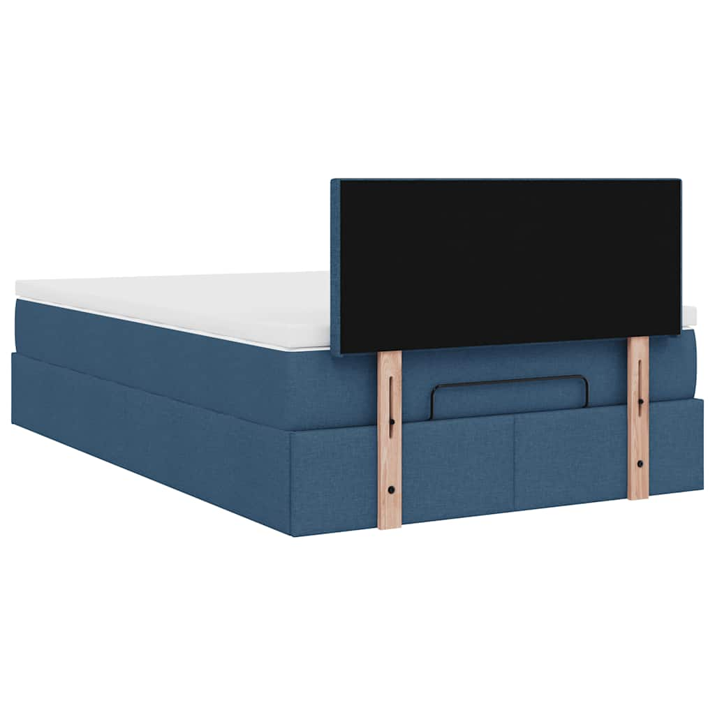 Ottoman bed met matras 120x190 cm stof blauw