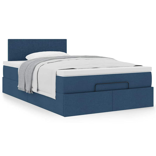 Ottoman bed met matras 120x190 cm stof blauw