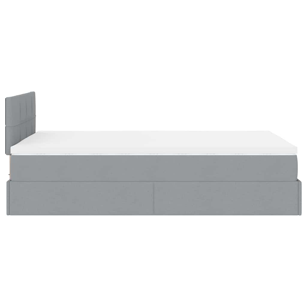 Ottoman bed met matras 120x190 cm stof lichtgrijs