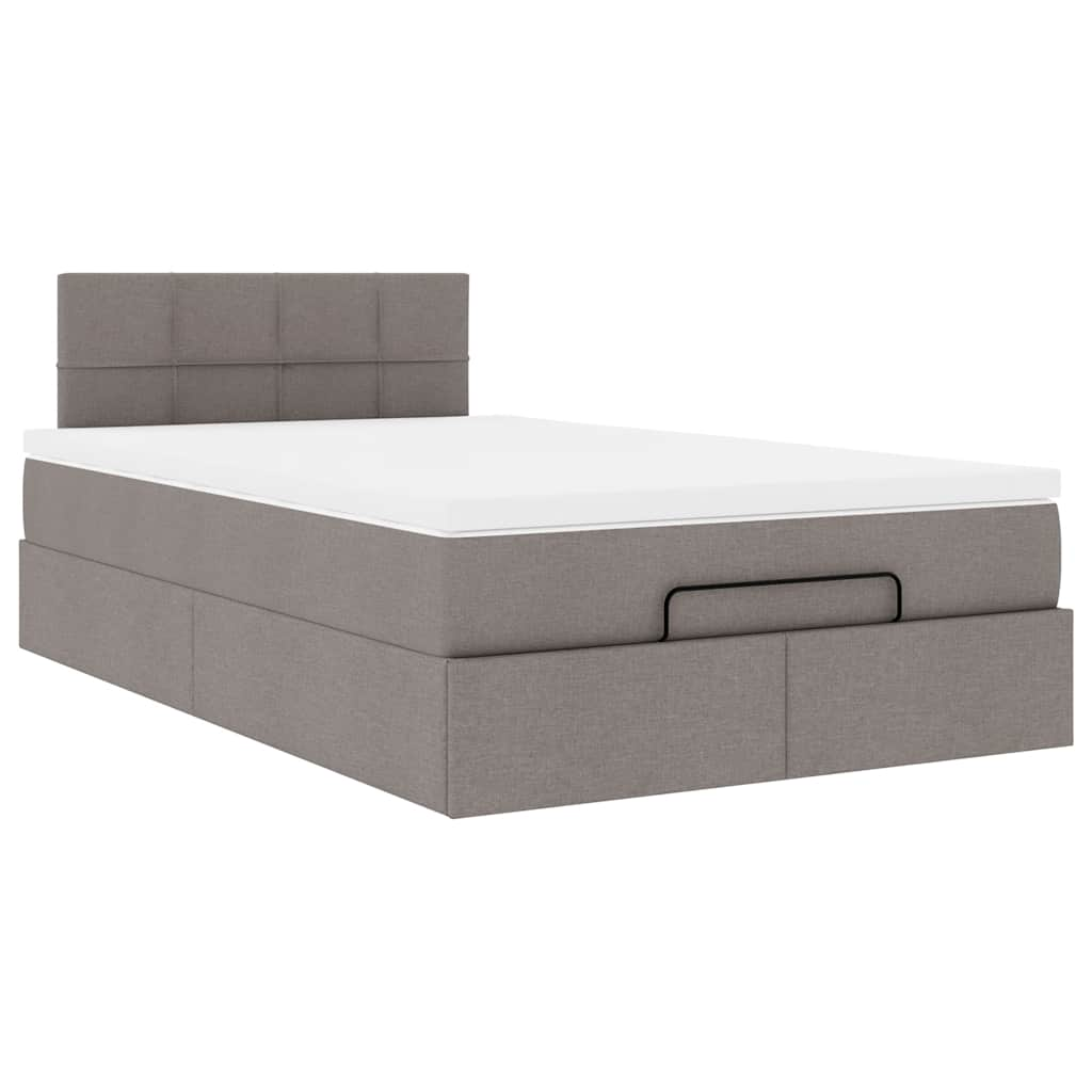 Ottoman bed met matras 120x190 cm stof taupe