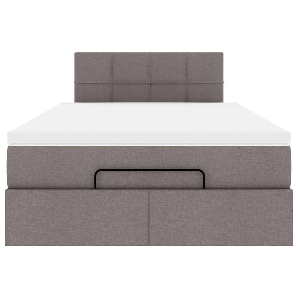 Ottoman bed met matras 120x190 cm stof taupe