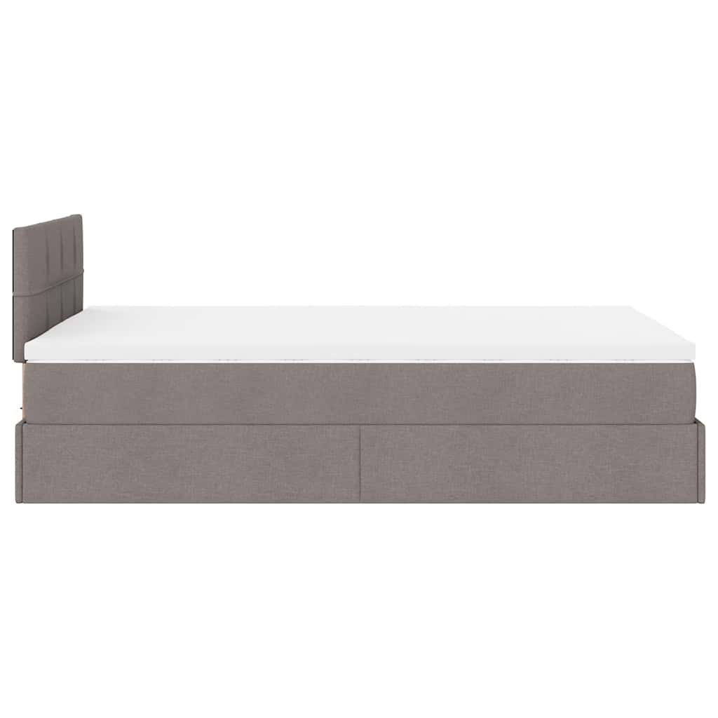 Ottoman bed met matras 120x190 cm stof taupe