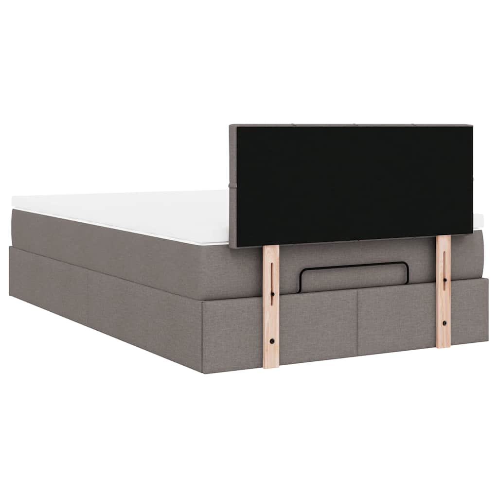 Ottoman bed met matras 120x190 cm stof taupe