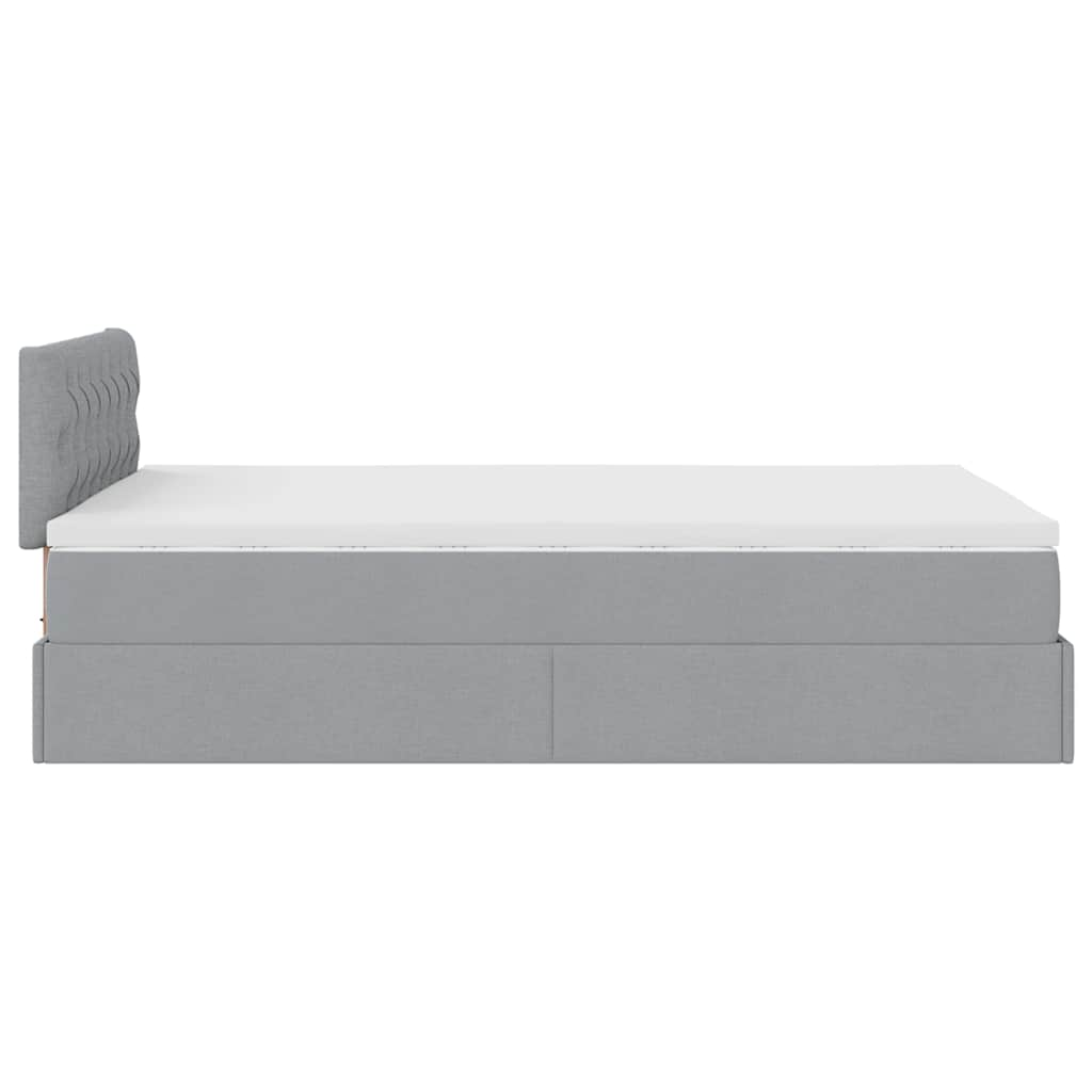 Ottoman bed met matras 120x190 cm stof lichtgrijs