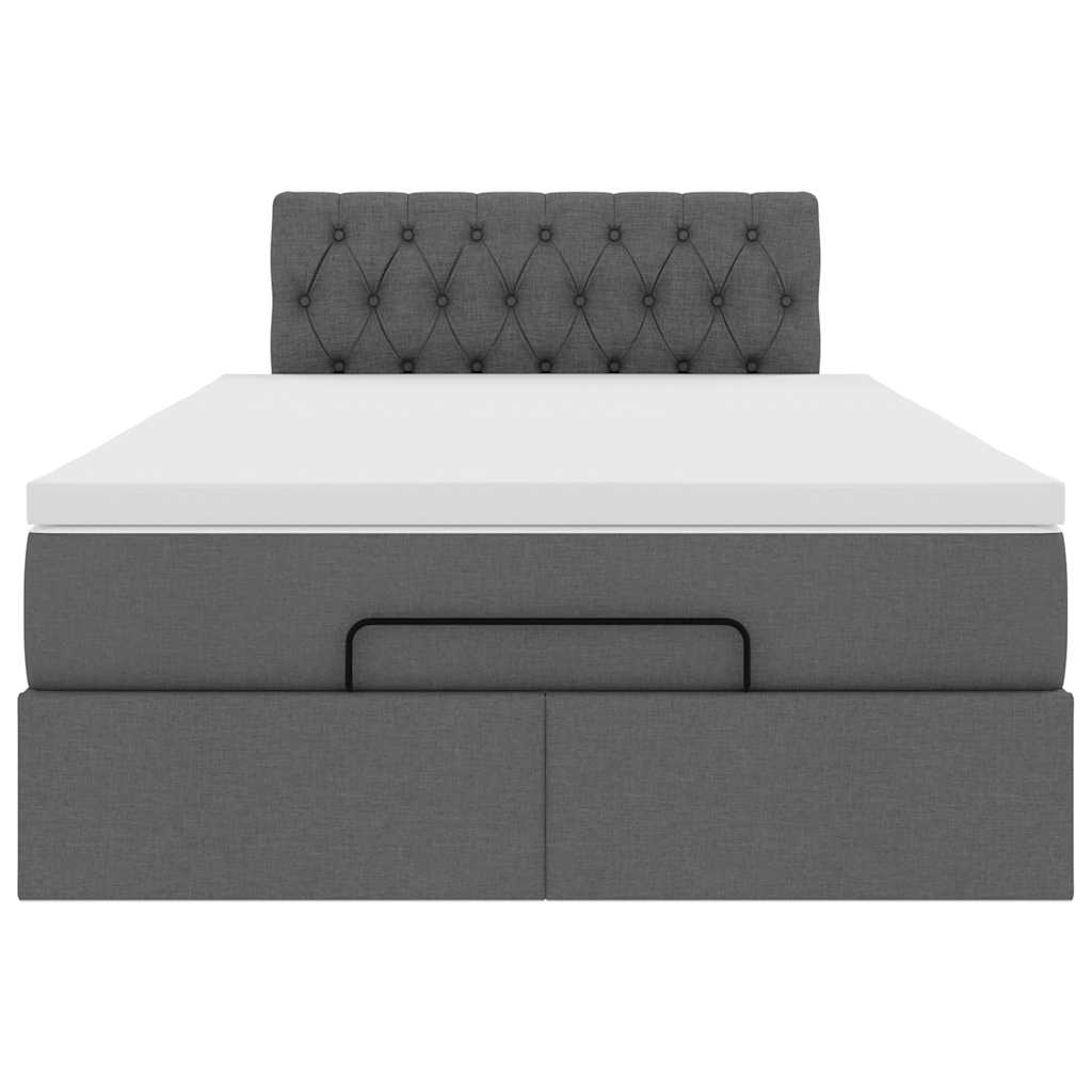 Ottoman bed met matras 120x190 cm stof donkergrijs