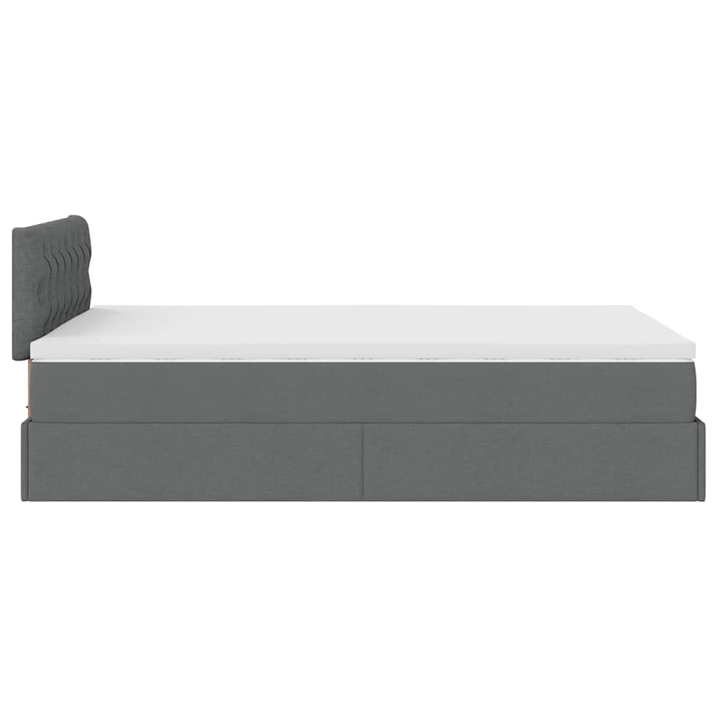 Ottoman bed met matras 120x190 cm stof donkergrijs