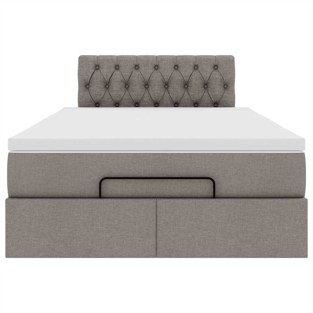 Ottoman bed met matras 120x190 cm stof taupe