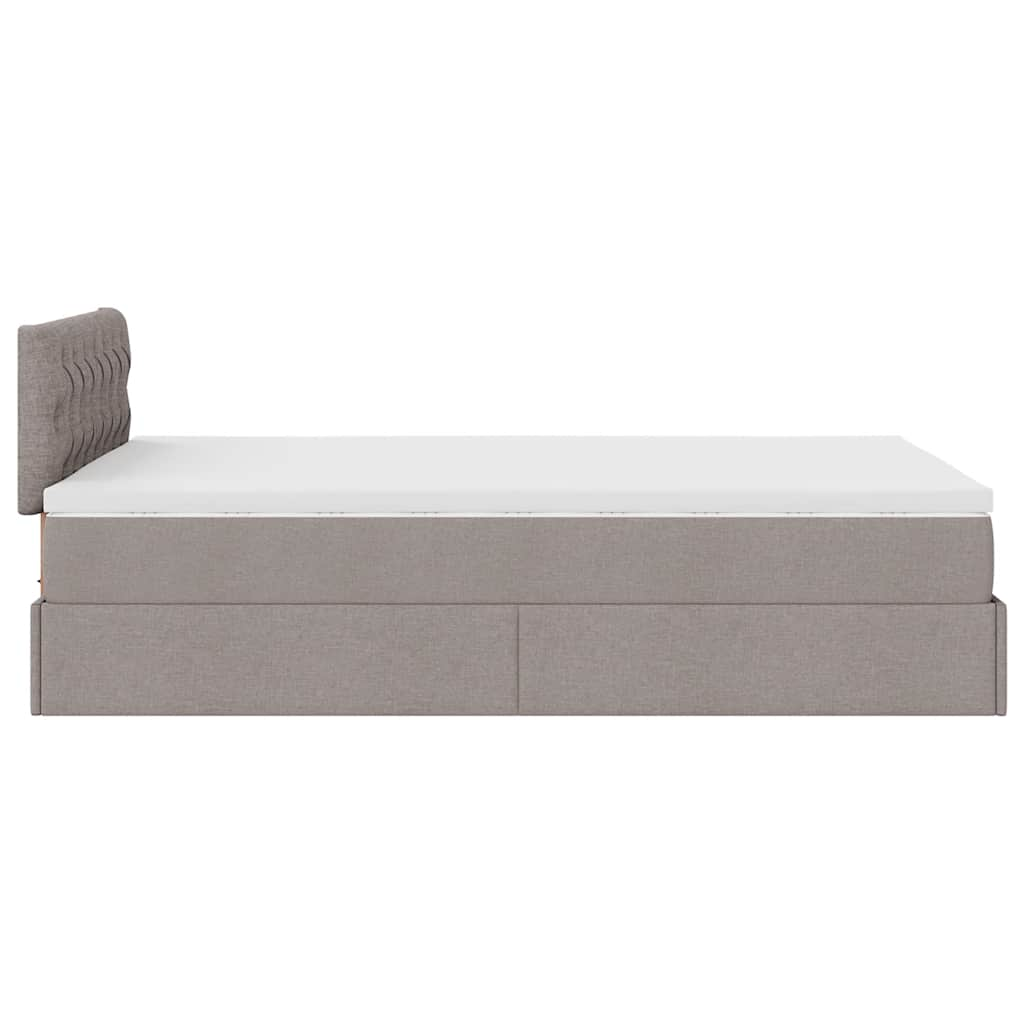 Ottoman bed met matras 120x190 cm stof taupe