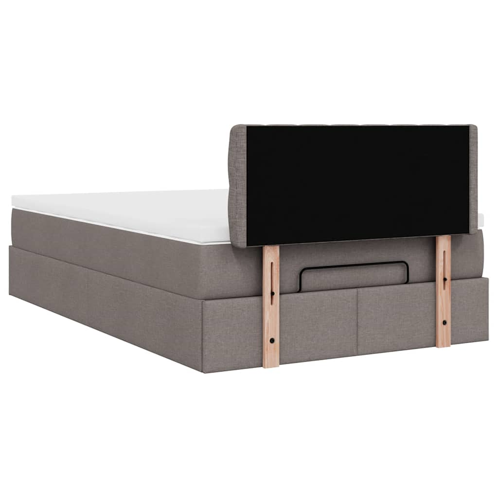 Ottoman bed met matras 120x190 cm stof taupe