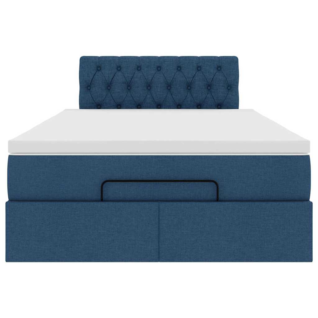 Ottoman bed met matras 120x190 cm stof blauw