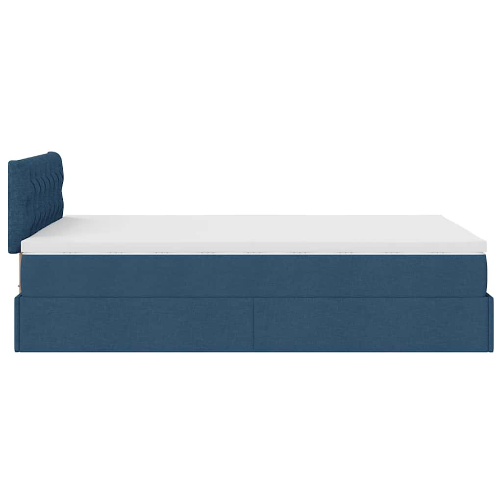 Ottoman bed met matras 120x190 cm stof blauw