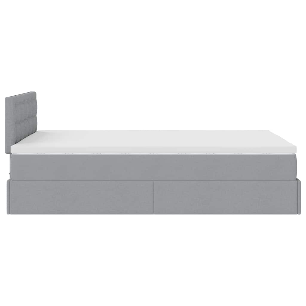 Ottoman bed met matras 120x190 cm stof lichtgrijs