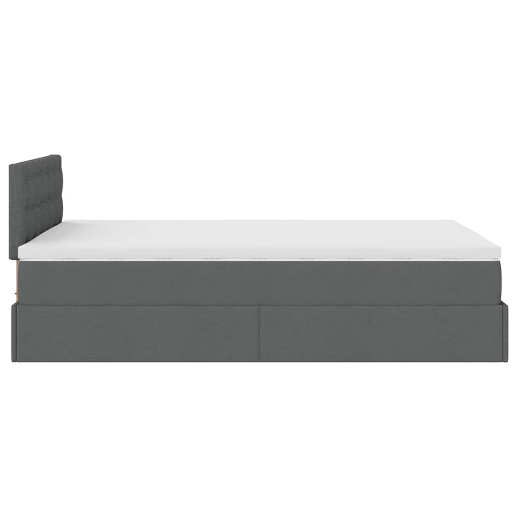 Ottoman bed met matras 120x190 cm stof donkergrijs