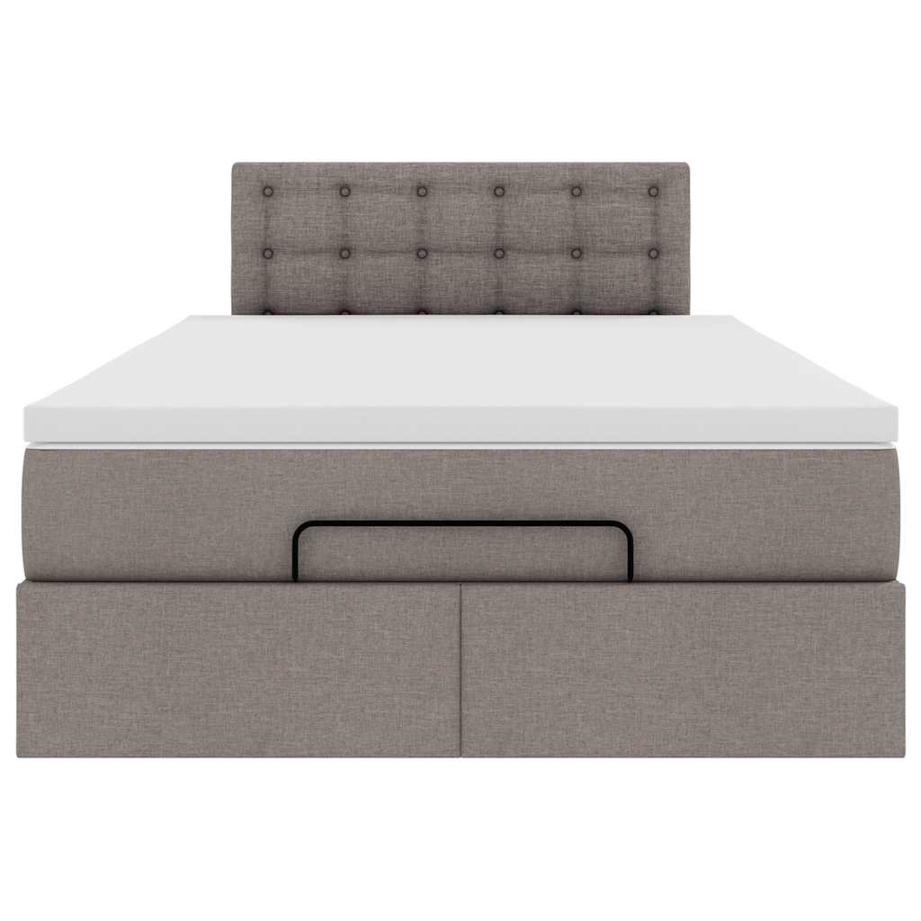 Ottoman bed met matras 120x190 cm stof taupe