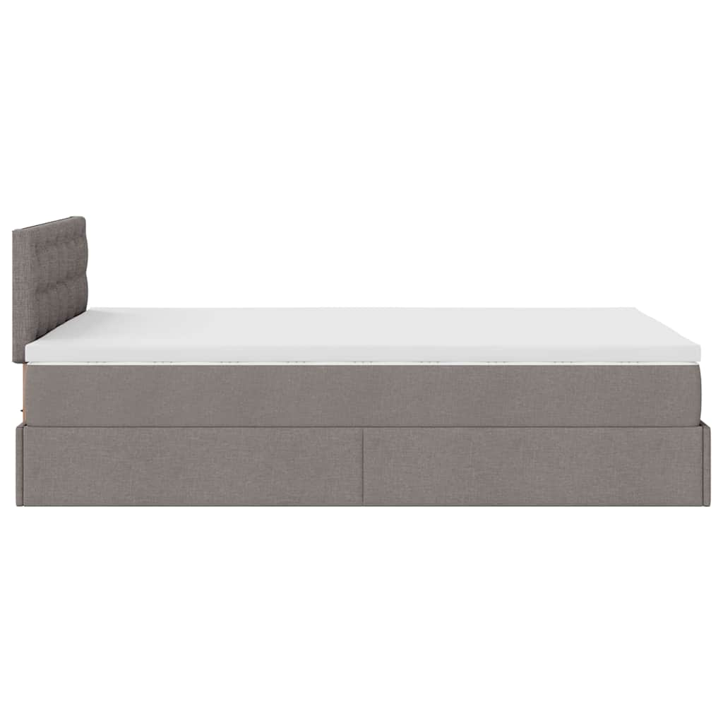 Ottoman bed met matras 120x190 cm stof taupe