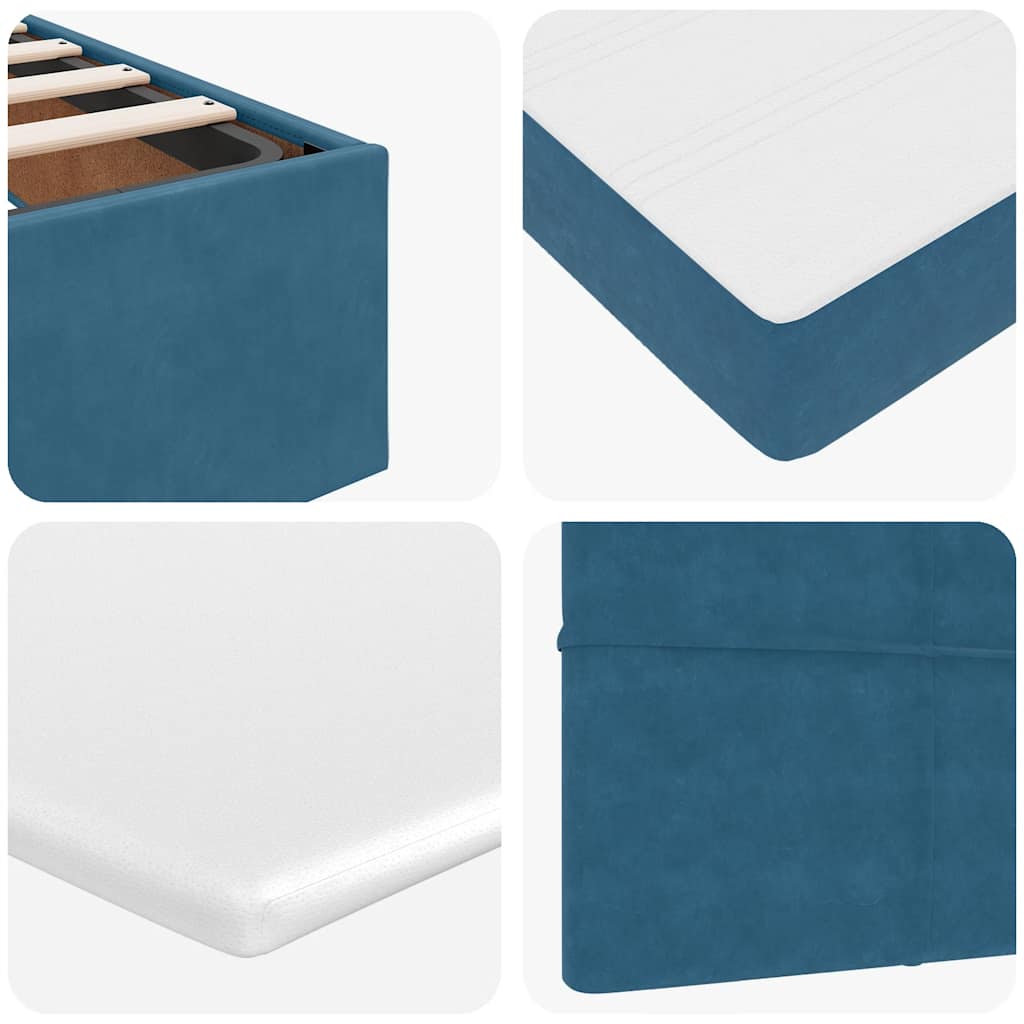 Ottoman bed met matras 120x190 cm fluweel donkerblauw