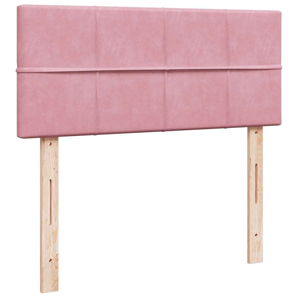 Ottoman bed met matras 120x190 cm fluweel roze