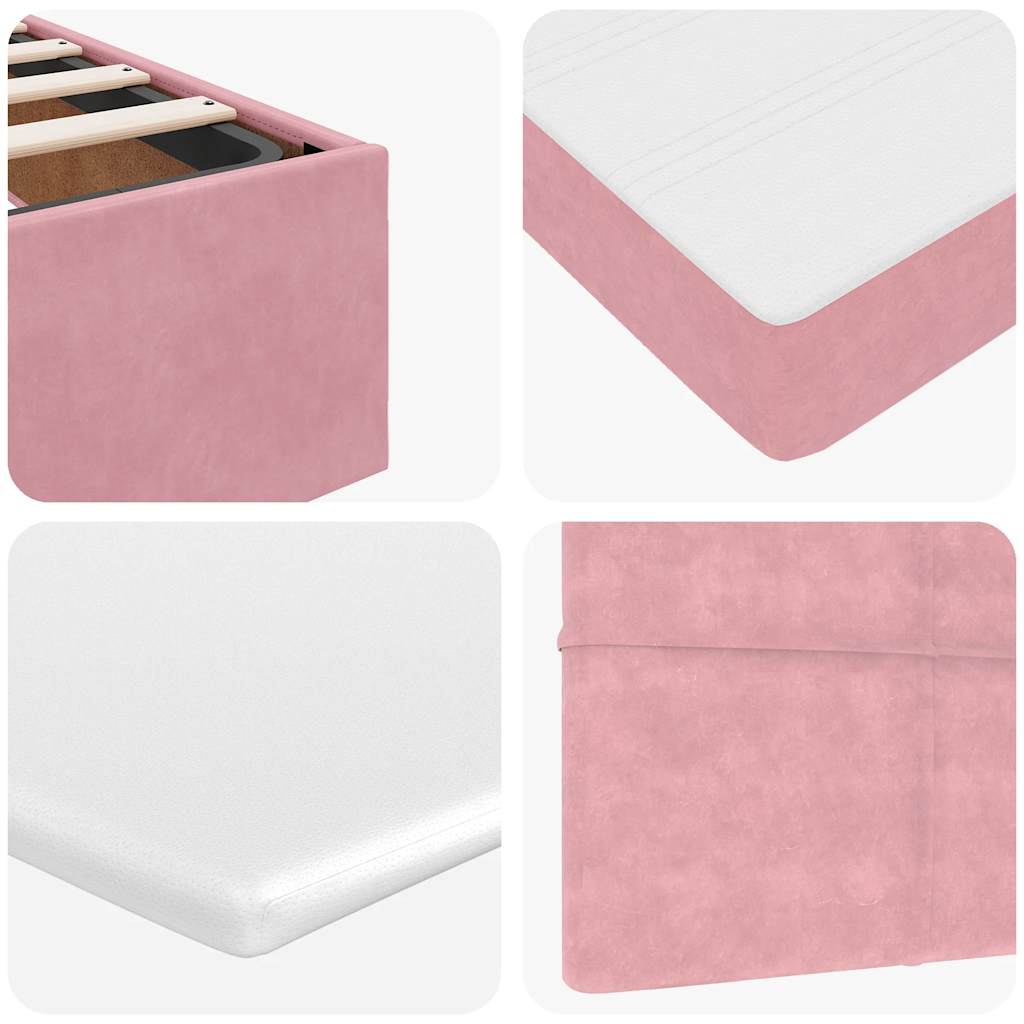 Ottoman bed met matras 120x190 cm fluweel roze