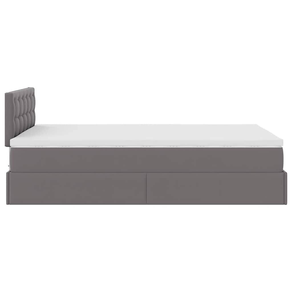 Ottoman bed met matrassen en LED's 120x190 cm kunstleer grijs